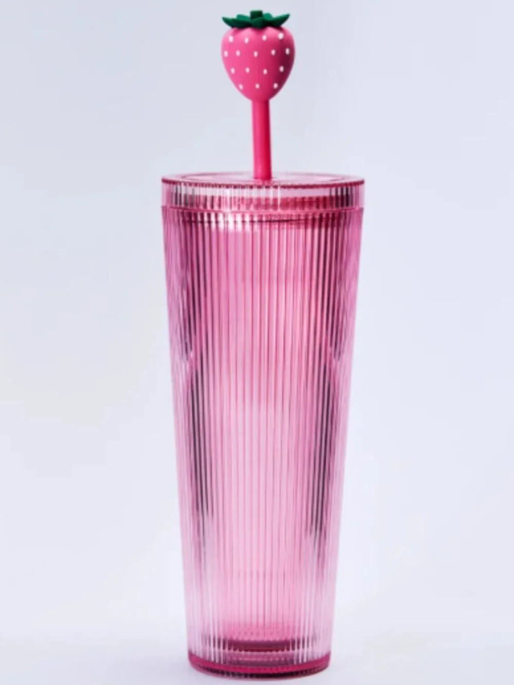 starbucks Pink Strawberry Tumbler with Lid and Straw